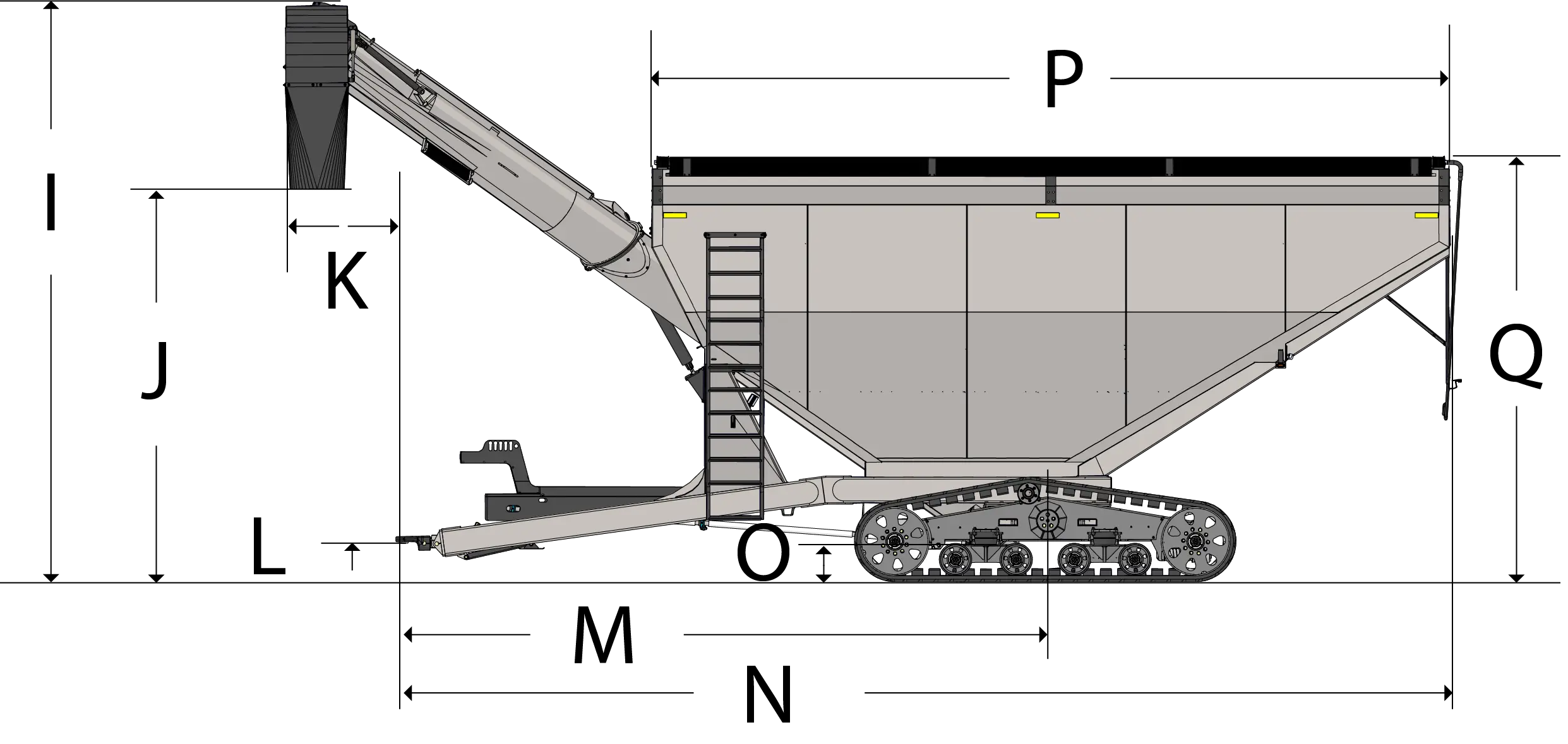Dimensions of the side of 14 series cart