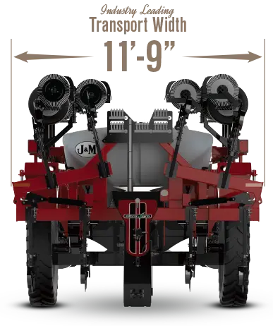 Industry leading 11'9 inch transport width