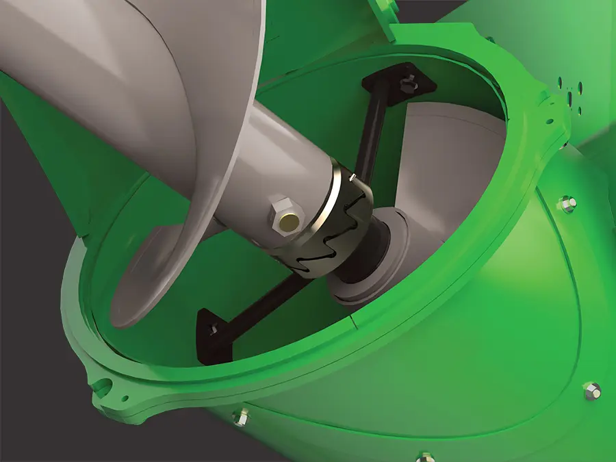 auger connection showing 6.5 degree max ramp up