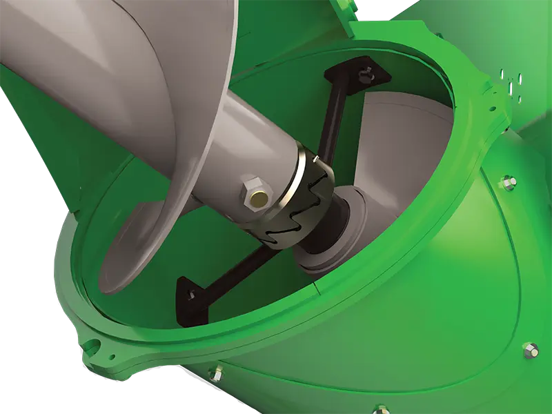 auger connection showing 6.5 degree max ramp up