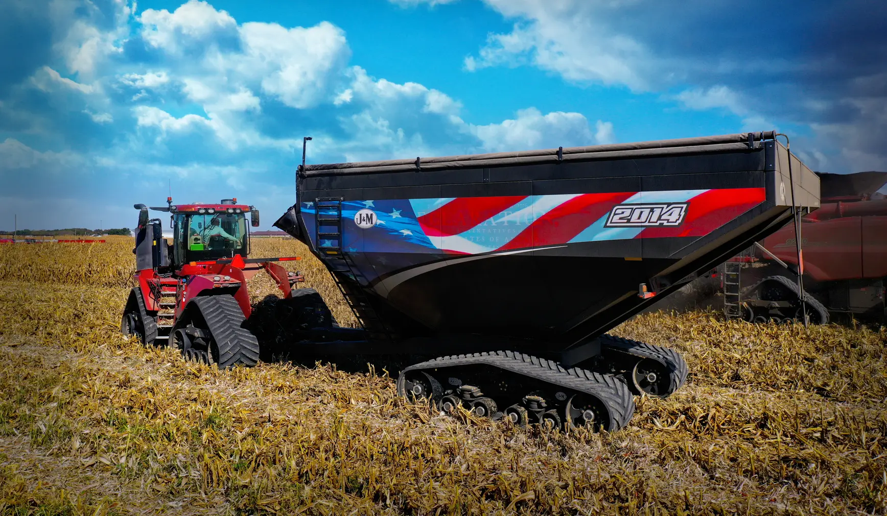 2014 Patriotic cart in the wheat field