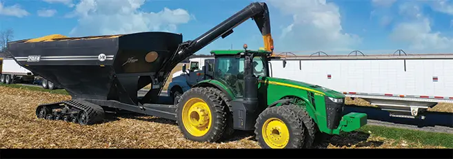 Tracks on a 14 series grain cart