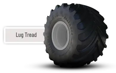 Large cutout lug tire