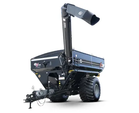 Black extended reach grain cart