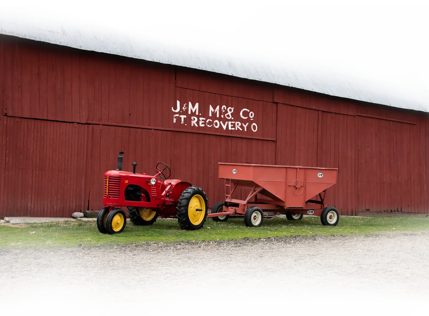 1961 Gravity Wagon in front of barn