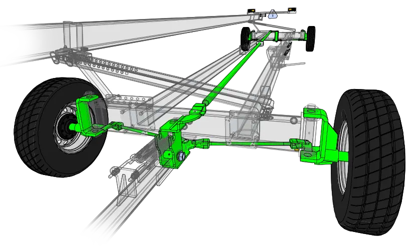 4-wheel steer header transport push-pull rod