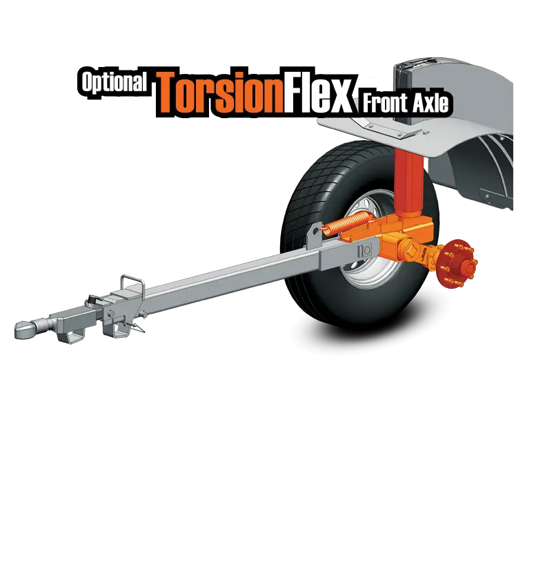 Optional Torsion Flex Front Axle for Header Transport