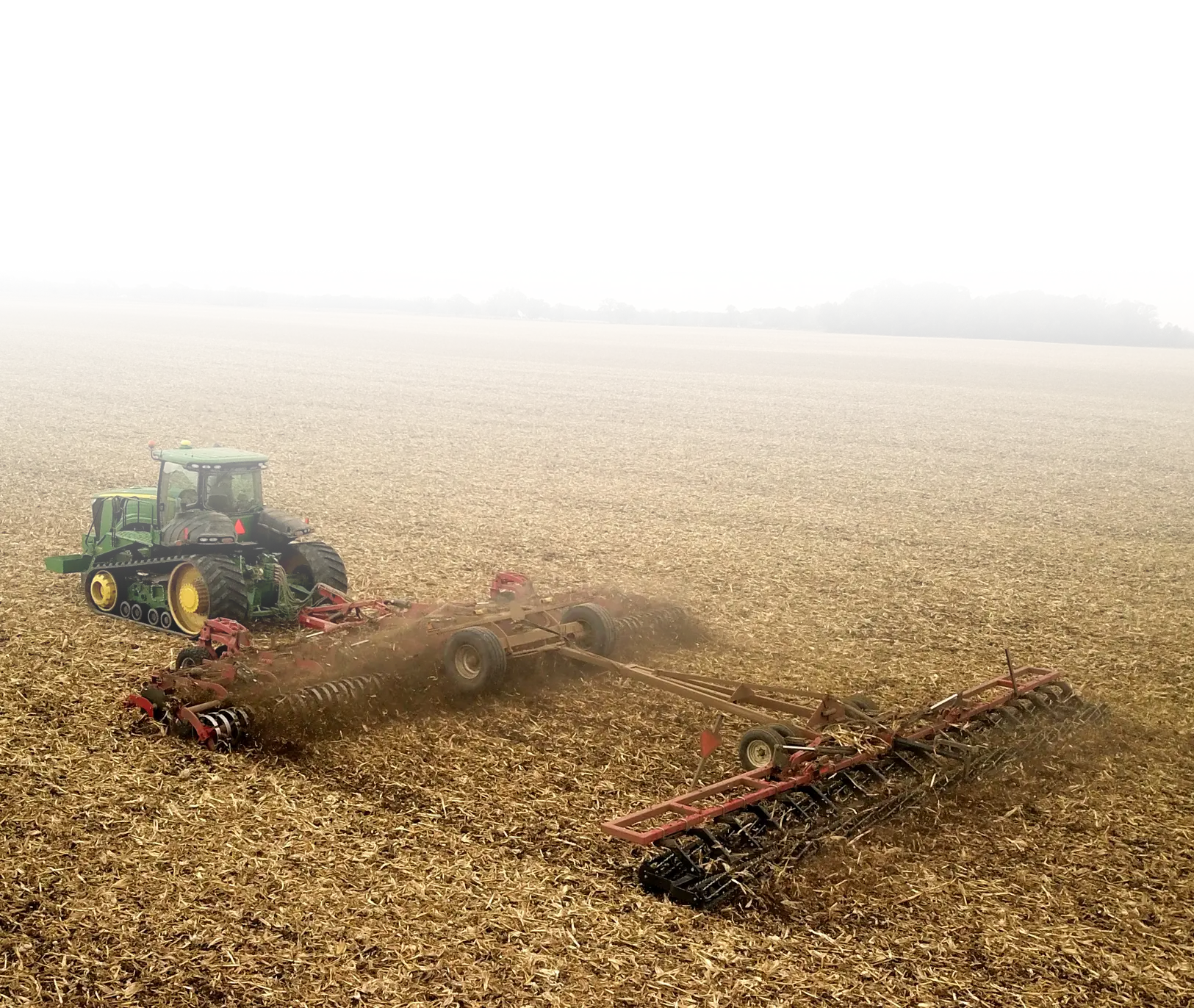 Soil Conditioner Breaking Up Ground in Field