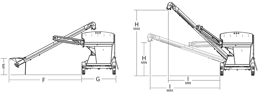 seed tender lc 390 dimension image showing rear view with dimension lines