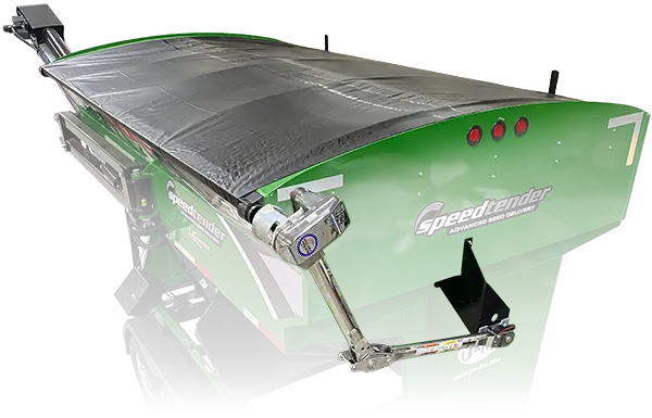 view of a seed tender with an electric roll tarp option installed