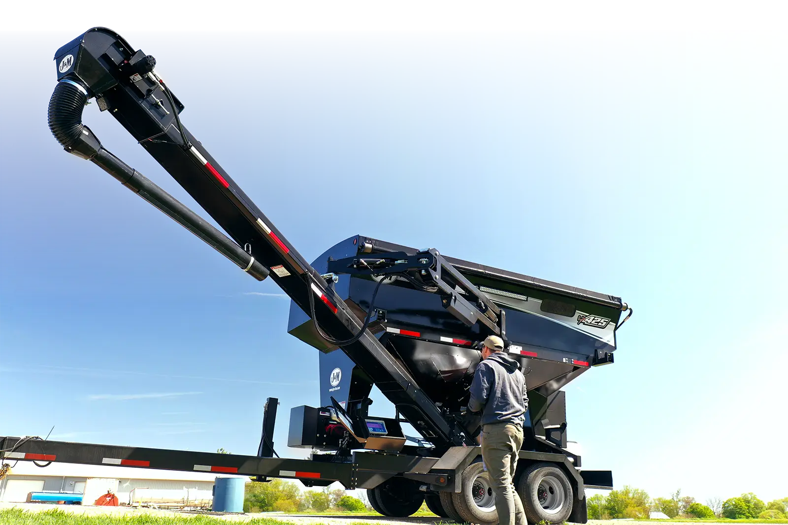 1112 Black grain cart in the corn field