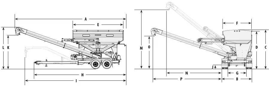 LX Series SpeedTender Dimensions image showing front and side views with dimension lines