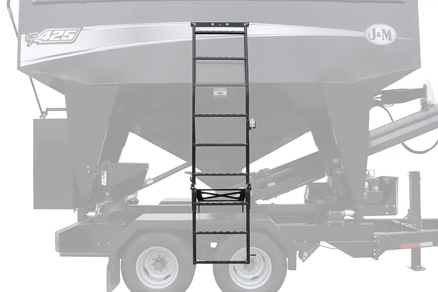 LX Series SpeedTender side-mounted anti-slip ladder deployed away from the tank