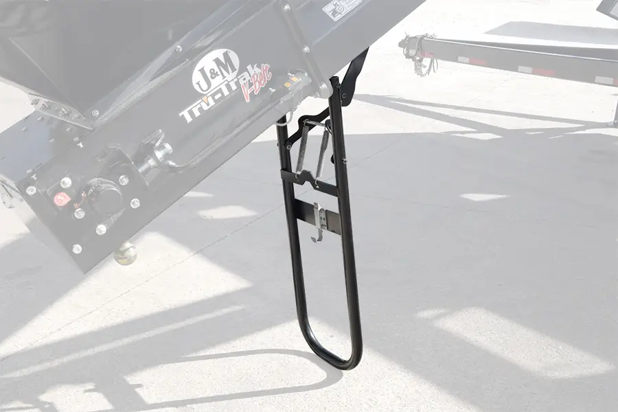 Spring-loaded locking conveyor kick stand mechanism configured on the LX model