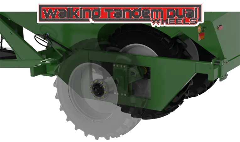 Walking Tandem Dual Wheel Grain Cart with Outside Wheel Transparent